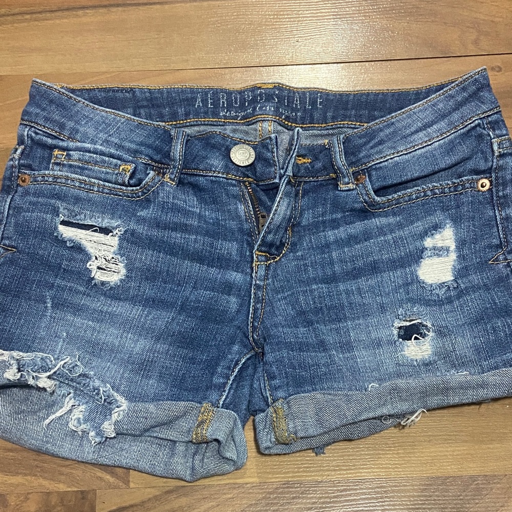 Aeropostale Women's Rolled Cuff Denim Shorts (read description)